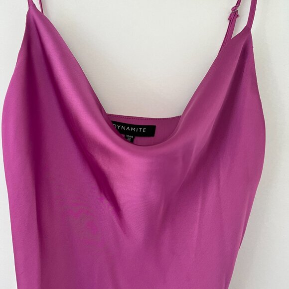 Cowl Neck short satin dress Dynamite - Picture 4 of 6